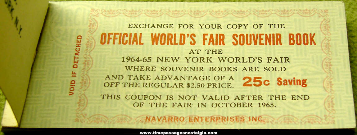 Complete 1964 - 1965 New York World’s Fair Magic Carpet Tour Advertising Coupon Book