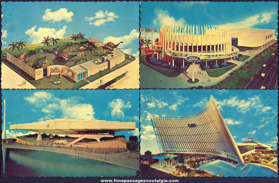 (4) Unused 1964 - 1965 New York World’s Fair Exhibit Post Cards