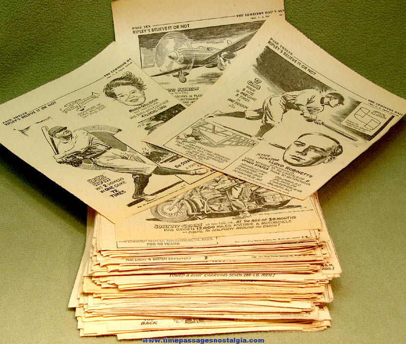 (280) 1951 Robert Ripley’s Believe It or Not Newspaper Comic Strip Panel Clippings