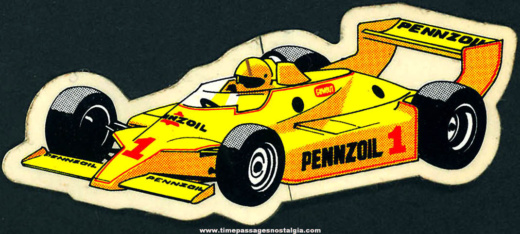 Colorful Old Unused Pennzoil Auto Racing Advertising Sticker