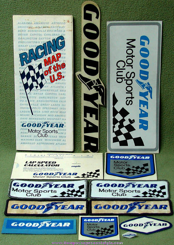 (13) Old Good Year Tires and Auto Racing Advertising Items