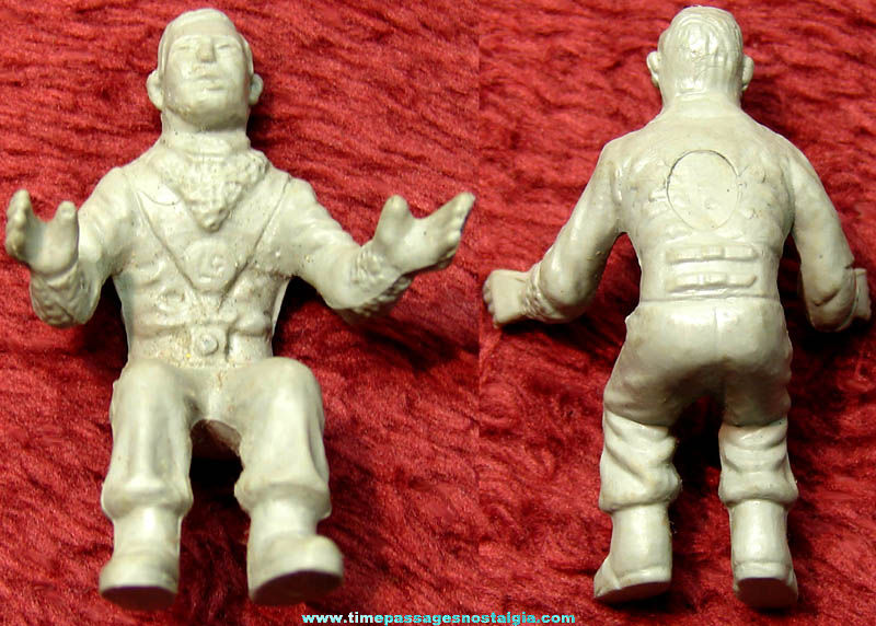 1957 Marx Tom Corbett Space Cadet Gray Soft Plastic Toy Play Set Seated Figure