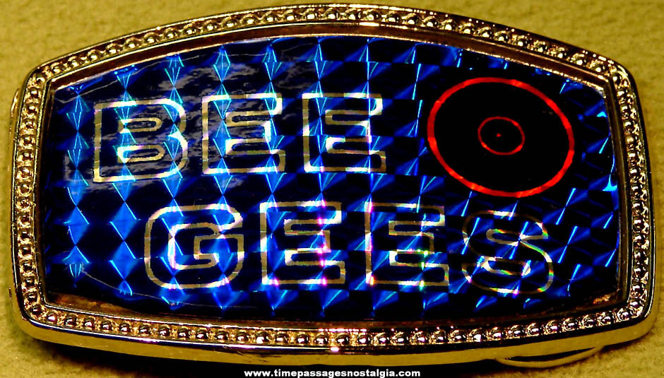 Colorful Unused 1970s Bee Gees Pop Disco Music Band Metal Prism Belt Buckle
