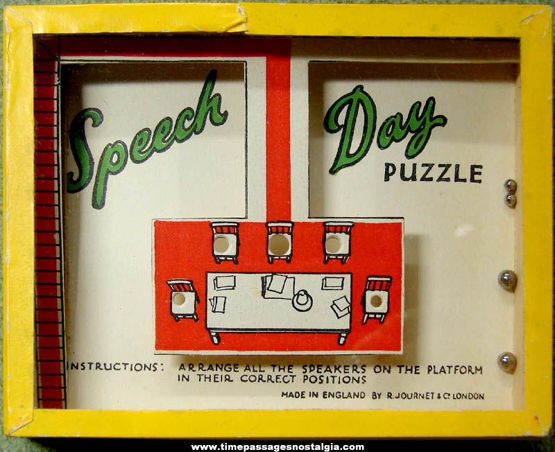 Old Robert Journet & Company Speech Day Dexterity Puzzle Game