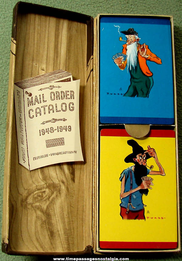 Old Unused Boxed Set of Paul Webb Hillbilly Character Advertising Premium Playing Cards