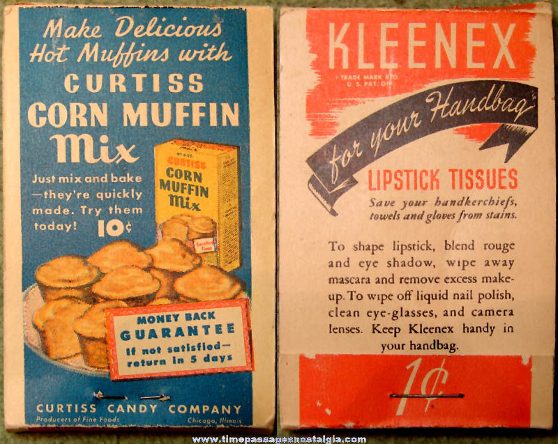 Old Curtiss Candy Company Advertising Premium Kleenex Tissue Packet