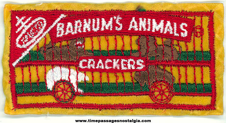 Colorful Old Nabisco Barnum’s Animal Crackers Advertising Embroidered Cloth Patch
