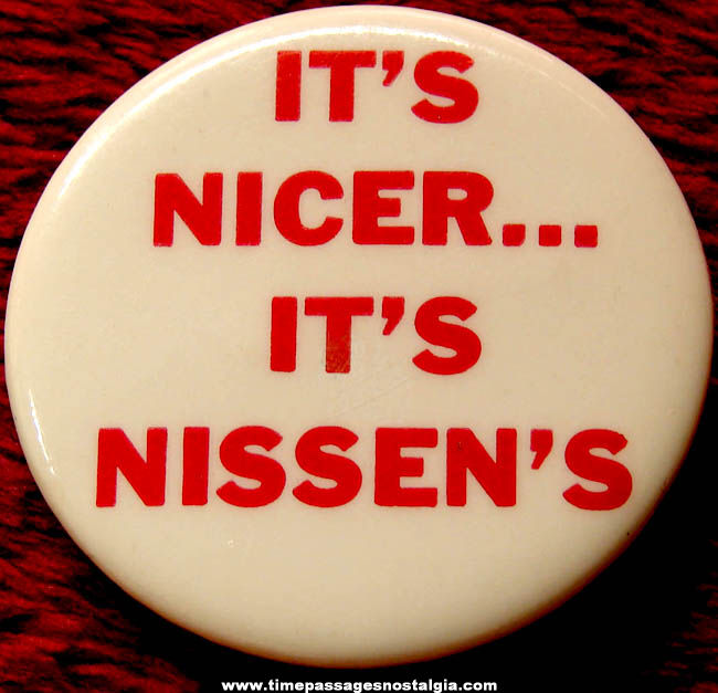 Old Nissen’s Bakery Advertising Premium Pin Back Button