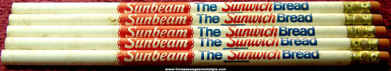 (5) Old Unused Sunbeam Bread Advertising Premium Pencils