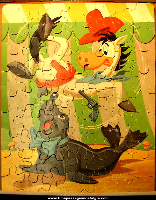 Boxed ©1960 Hanna Barbera Quick Draw McGraw Cartoon Character Jig Saw Puzzle