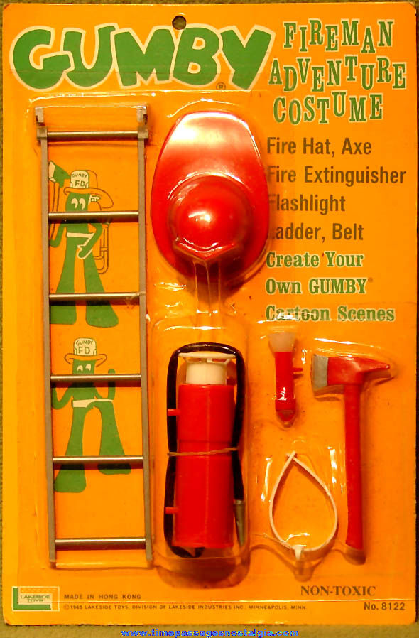 Unopened ©1965 Gumby Claymation Character Fireman Adventure Costume Kit