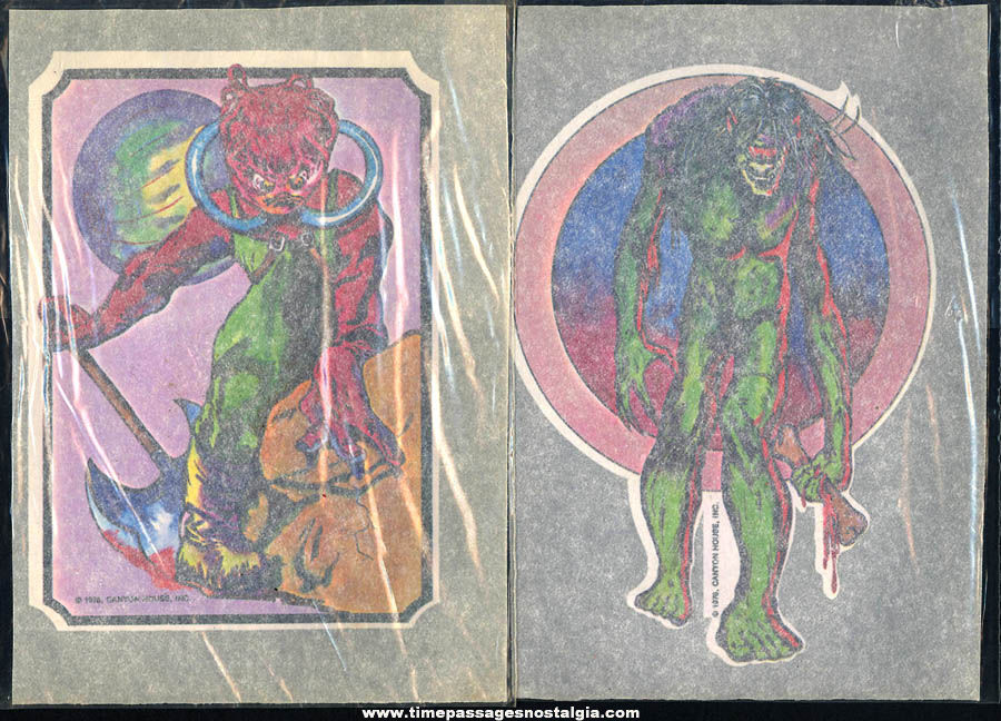 (8) Colorful Unused ©1976 Monster Creature or Alien Canyon House Iron On Transfers