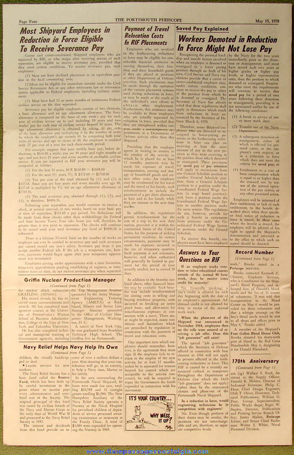 15 May 1970 Portsmouth Periscope Portsmouth Naval Shipyard Newspaper