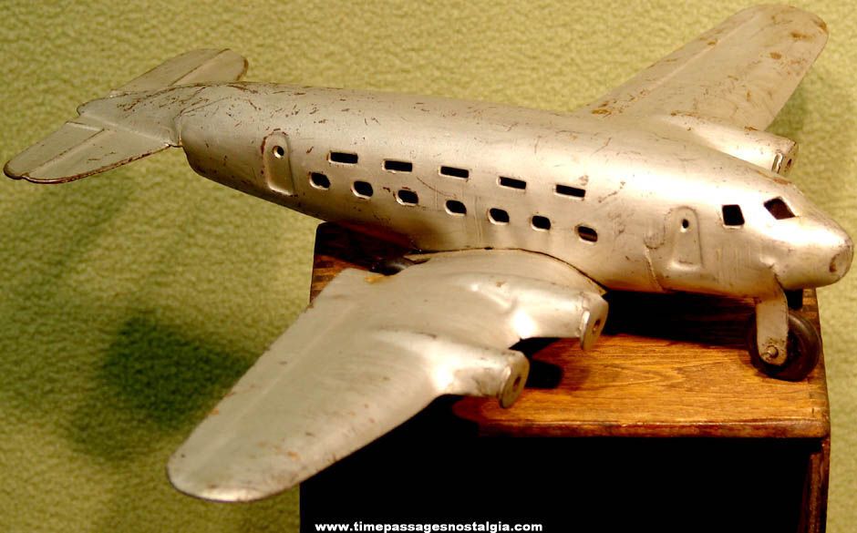 1930s Wyandotte or Marx Pressed Steel Toy Commercial Airline Airplane