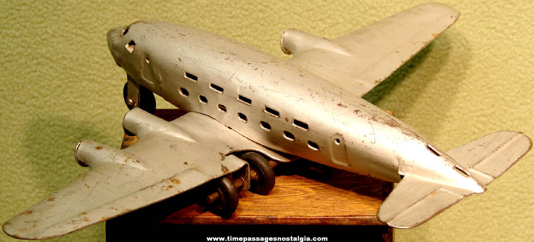 1930s Wyandotte or Marx Pressed Steel Toy Commercial Airline Airplane