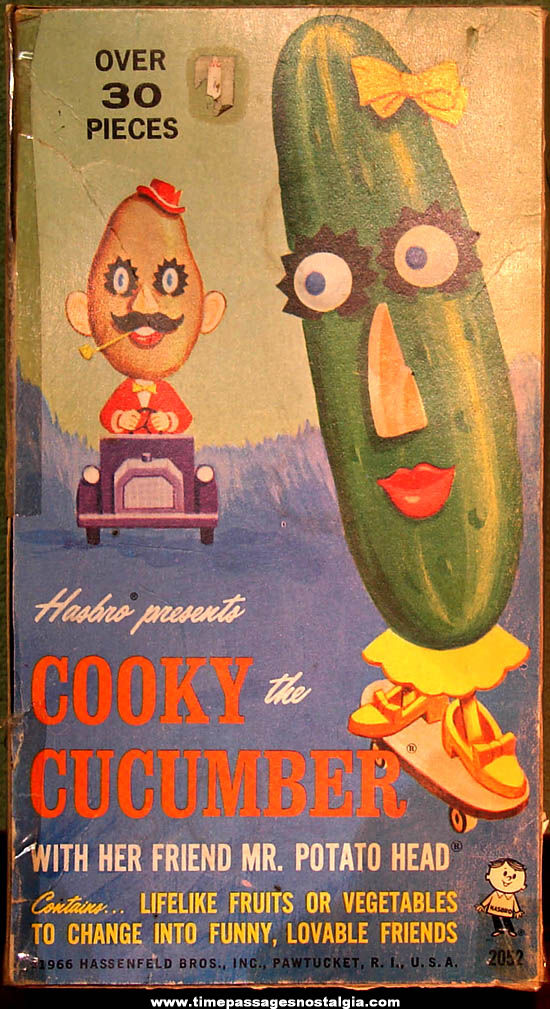 1966 Cooky Cucumber & Mr. Potato Head Box of Toy Parts