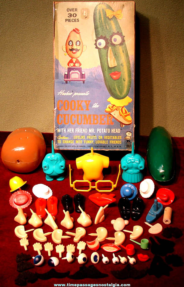 1966 Cooky Cucumber & Mr. Potato Head Box of Toy Parts