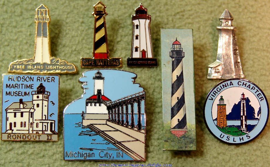 (8) Different Colorful Light House Advertising or Souvenir Jewelry Pins
