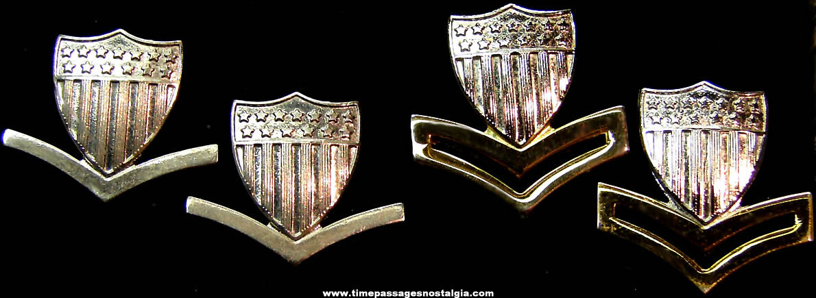 (4) Old United States Coast Guard Petty Officer Metal Insignia Pins