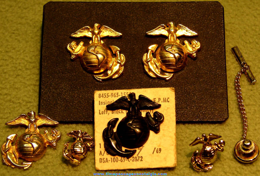 (6) Small Old United States Marine Corps Insignia Jewelry Items