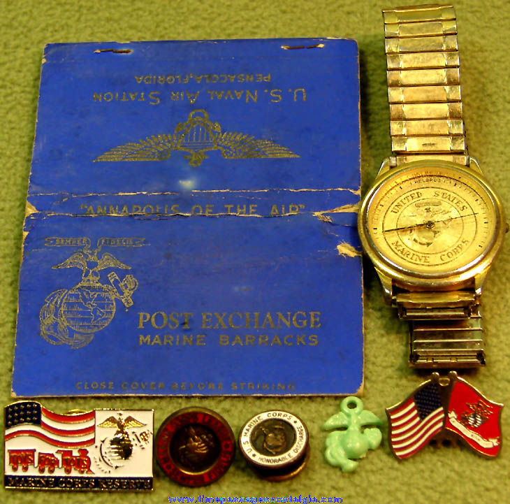 (7) Different Small Old United States Marine Corps Related Items