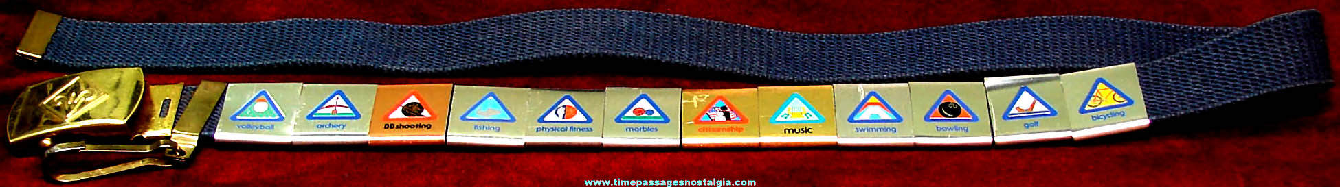 Old Webelos Uniform Belt with (12) Belt Loop Award Badges