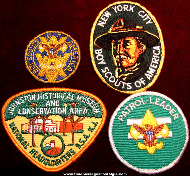(4) Different Old Mixed Boy Scout Embroidered Cloth Patches