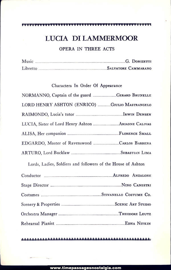 (2) 1960s New England Opera Company Programs (7 autographs)