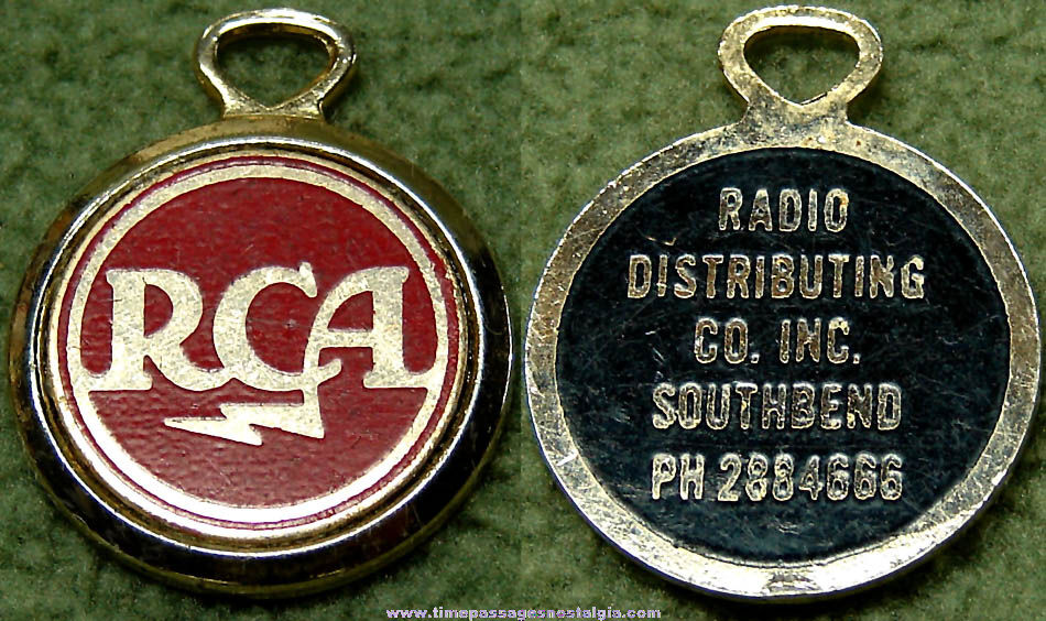 Old Radio Corporation of America RCA Advertising Premium Key Chain Fob or Charm