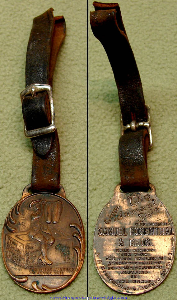 Old Samuel Rosenthal Adamant Suit Advertising Premium Watch Fob