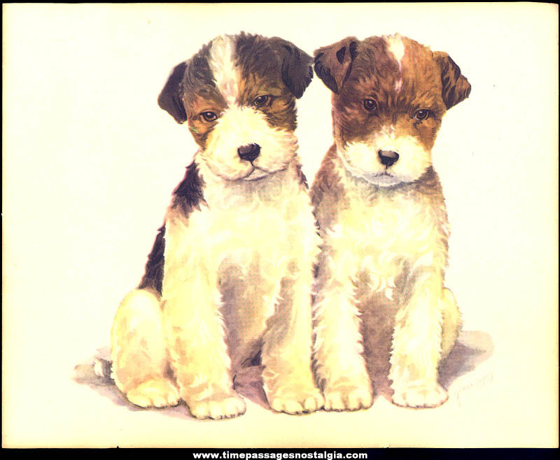 Old Grace Lopez Puppy or Dog Color Art Print