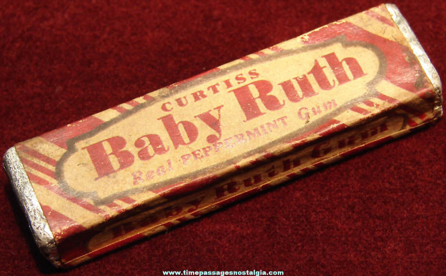 Old Unopened Curtiss Baby Ruth Peppermint Chewing Gum Five Stick Package