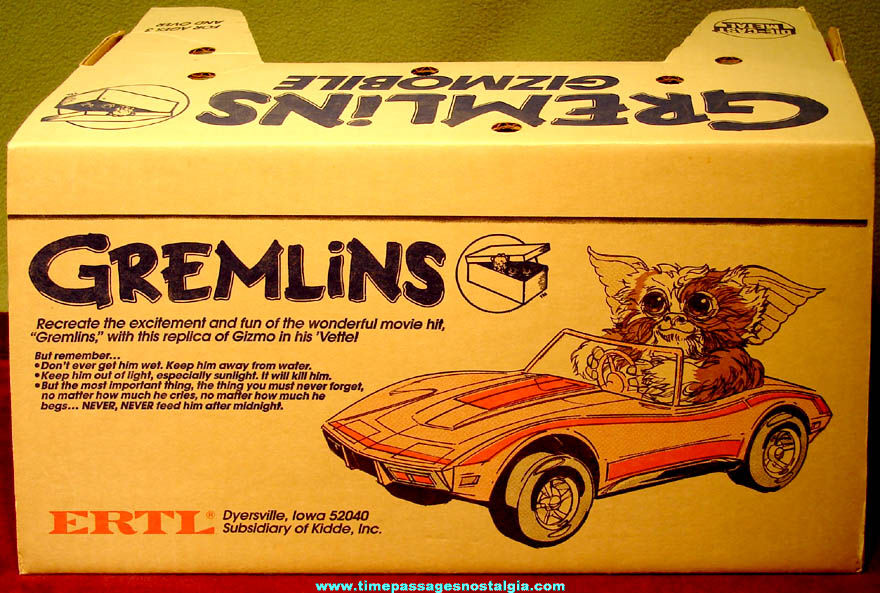 Large Boxed ©1984 Ertl Gremlins Gizmo Character Gizmobile Toy Car