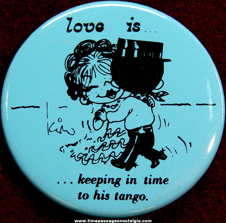 1970 Love Is... Newspaper Comic Strip Character Pin Back Button