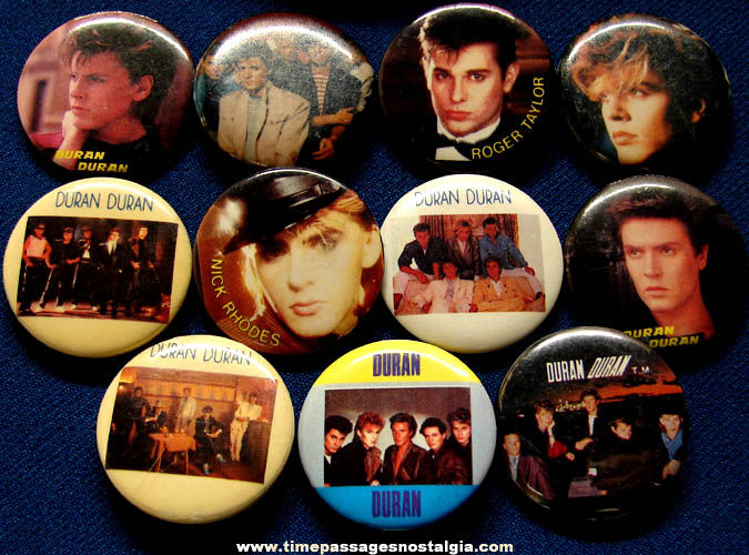(11) Different Old Duran Duran Music Band Pin Back Buttons