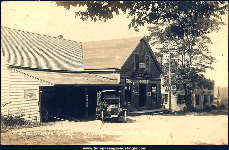 1913 A. W. Sharp’s Store Upper Gloucester Massachusetts Real Photo Post Card