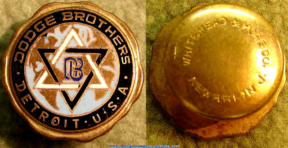 Early Dodge Brothers Advertising Enameled Screw Back Lapel Stud Button