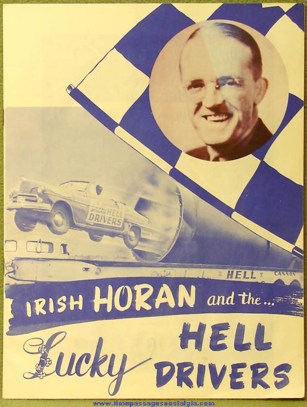 1950 Irish Horan and The Lucky Hell Drivers Dare Devil Show Souvenir Program Magazine