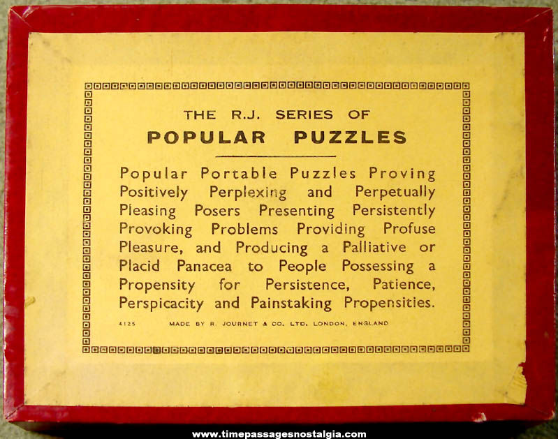 Old Robert Journet & Company Fox Hunt Dexterity Puzzle Game