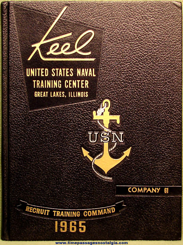 1965 United States Navy Great Lakes Recruit Training Command Company 61 Keel Book