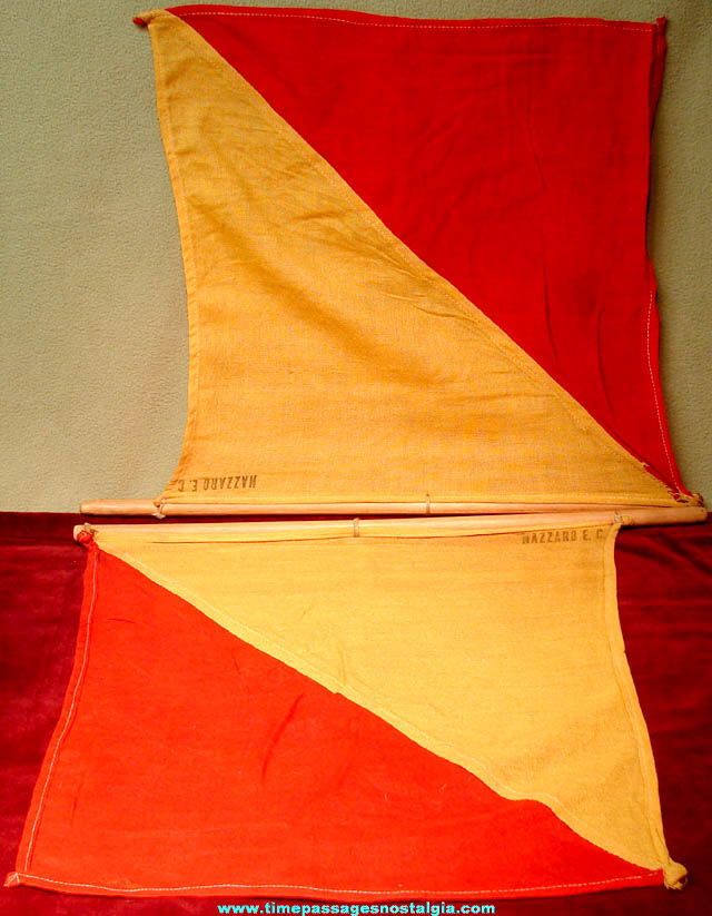 Old Set of United States Navy Semaphore Cloth Signal Flags