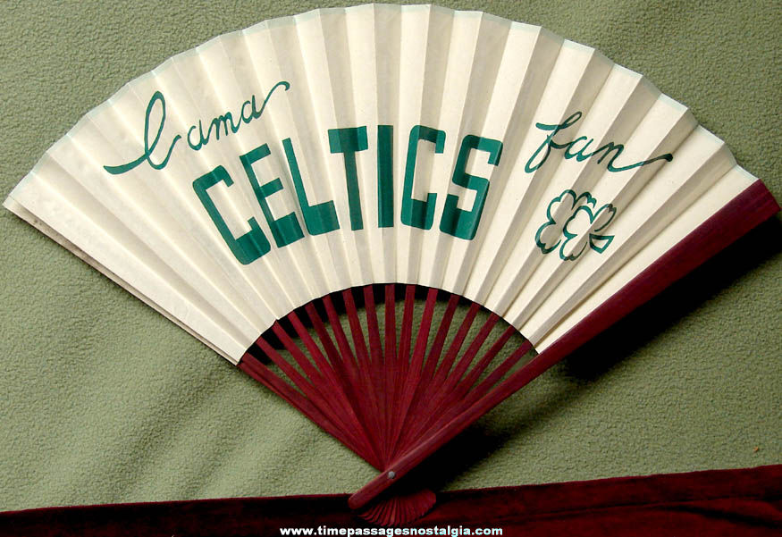 Old Boston Celtics Basketball Team Advertising Souvenir Hand Held Fan