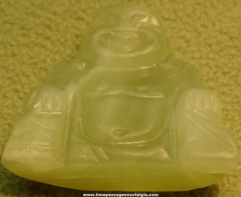 Old Carved Jade Stone Seated Buddha Religious Figure or Figurine