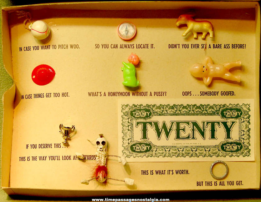 ©1957 Boxed Honeymoon Kit Novelty Joke with Old Gum Ball Machine Prize Toys