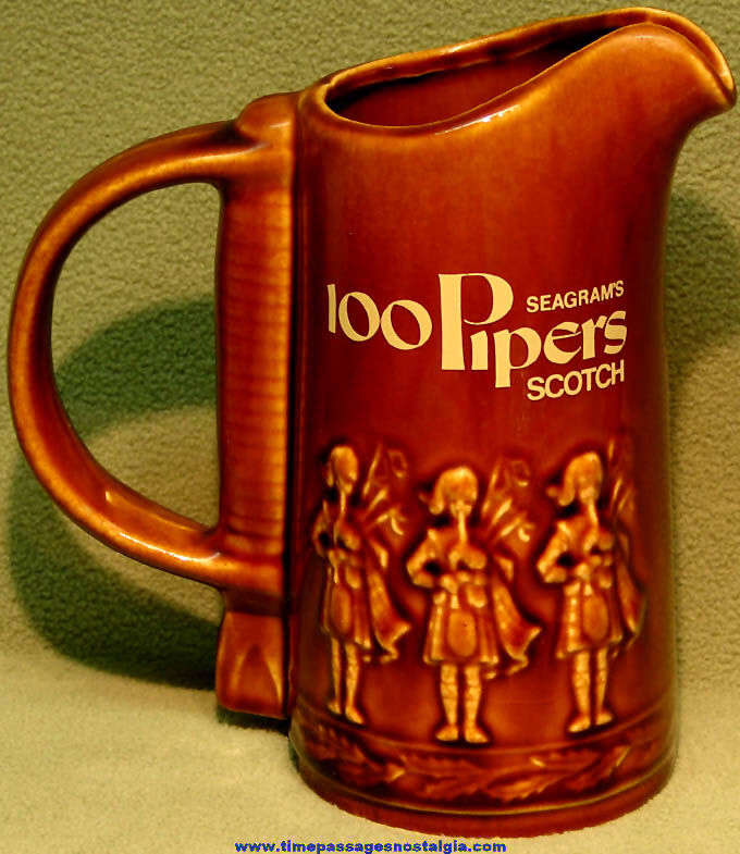 Seagram’s 100 Pipers Scotch Whisky Advertising Premium Drink Pitcher