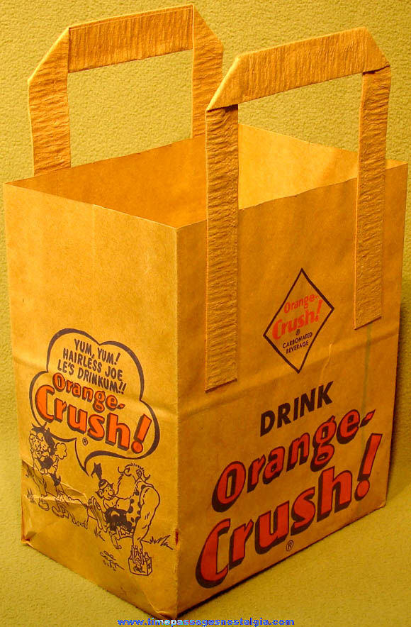 Old Li’l Abner Drink Orange Crush Soda Advertising Grocery Store Paper Bag