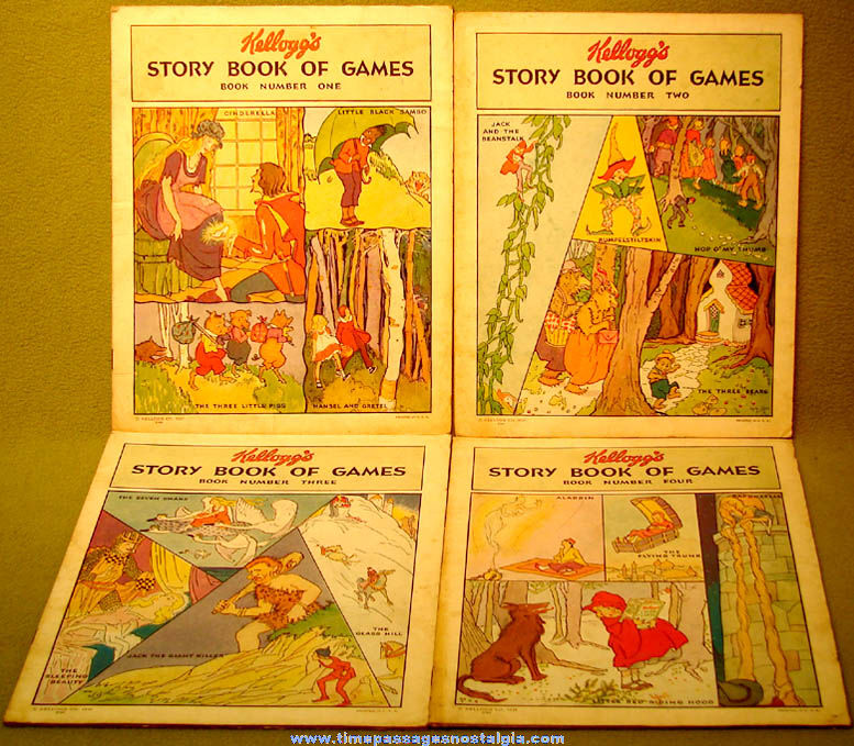 Set of (4) ©1931 Kellogg’s Cereal Advertising Premium Story Books of Games