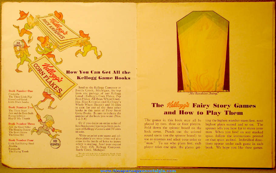 Set of (4) ©1931 Kellogg’s Cereal Advertising Premium Story Books of Games
