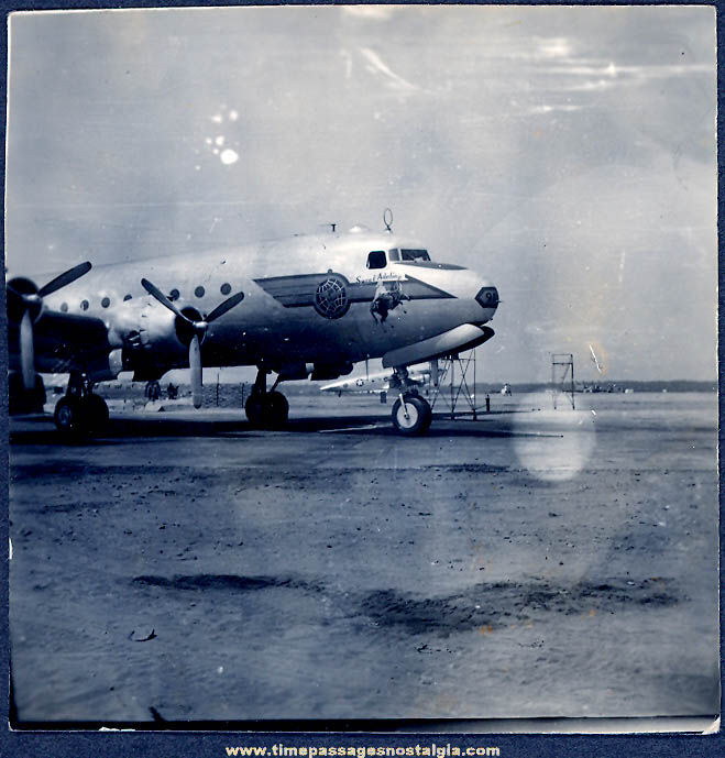 Small Old Sweet Adeline Airplane Photograph with Nose Art