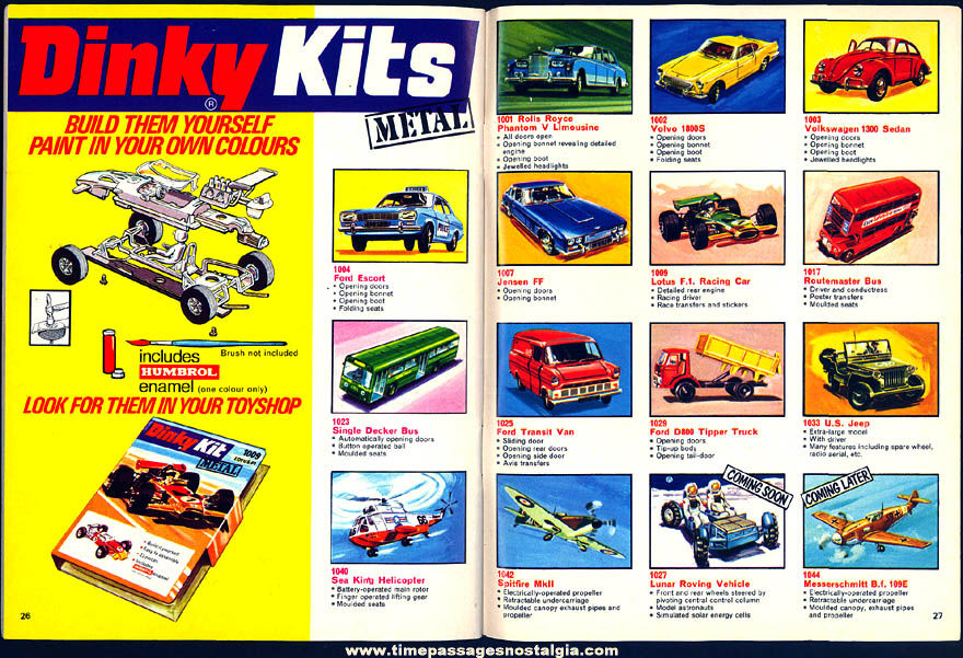 Colorful 1971 Dinky Transportation Toy Advertising Catalog